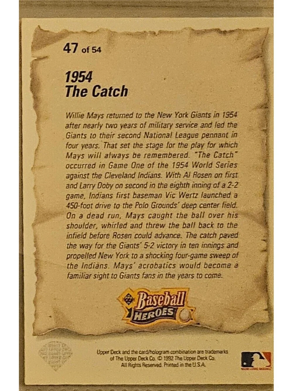 Upper Deck willie mays